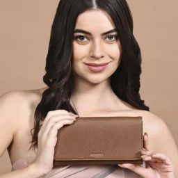 Accessorize London Tan Faux Leather Solid Wallet-48