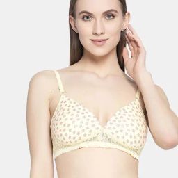 AROUSY Yellow Cotton Printed T-Shirt Bra-image-59