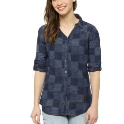 Campus Sutra Blue Checks Shirt-image-52