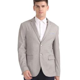 Arrow Light Brown Self Print Blazer-picture-5