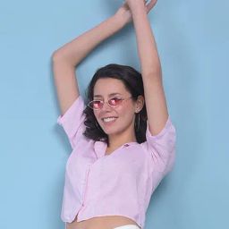 Crimsoune Club Pink Checks Crop Shirt-image-93