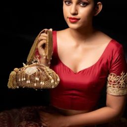 Odette Gold Embellished Handbag-7