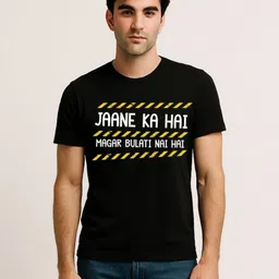 Be Crazy Men Typography Printed Round Neck Cotton T-shirt-image-86