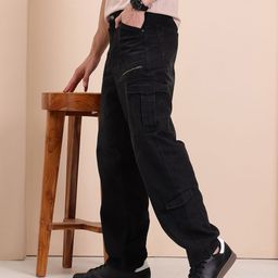 Mast & Harbour Men Mid-Rise Loose Fit Cargo Style Jeans-image-17
