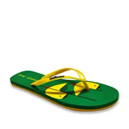 Clog London Women's Yellow & Green Printed Flip Flops-image-48