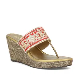 Inc.5 Women's Red T-Strap Wedges-image-8