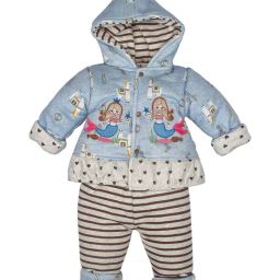 Mee Mee Kids Blue & White Applique Hoodie with Pants-image-11