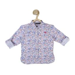 Allen Solly Junior Blue & Brown Cotton Printed Full Sleeves Shirt-picture-37