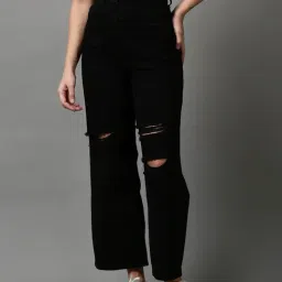 SHOWOFF Black Solid Mid Rise Jeans-image-46