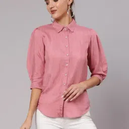 Jaipur Kurti Pink Regular Fit Shirt-image-16