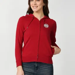Pepe Jeans Red Cotton Printed Hoodie-image-78