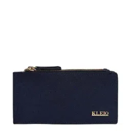 KLEIO Blue Solid Bi-Fold Wallet for Women-image-17