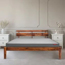 Duroflex Admire Brown Sheesham Wood Without Storage Queen Bed in Honey Finish-image-68