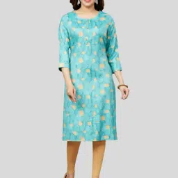 Saree Swarg Blue Printed Straight Kurta-image-73