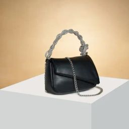 Forever Glam by Pantaloons Black Solid Medium Handbag-picture-48