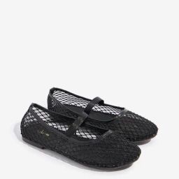 Yellow by Westside Black Mesh-Detailed Mary Janes Shoes-picture-2