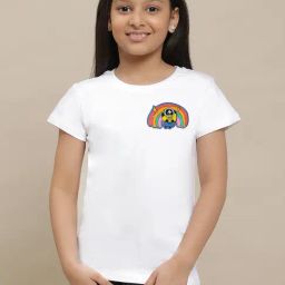 Kidsville Minions Printed White T-Shirt For Girls-image-99