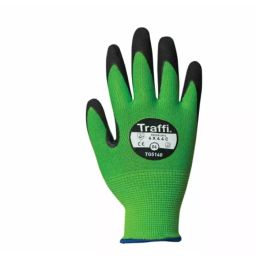 Traffi Cut Resistant Nylon Gloves Nitrile Coating Green Size 9, TG5140-09 (1 Pair)-image-51