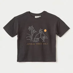 Juniors by Babyshop Boys Graphic Printed Short Sleeves Cotton T-shirt-86