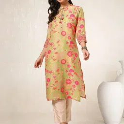 Soch Green Printed Straight Kurta-image-12