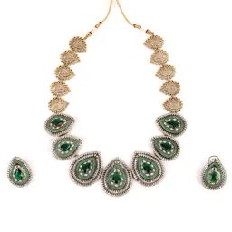 Odette Green Stainless Steel Neckpiece Set For Women-image-90