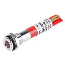 RS PRO Red Panel Mount Indicator 24V DC, Mounting Hole Size 8 mm, Termination Type Solder Tab, IP Rating IP67, Model No 7001675-17