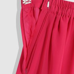 YK Girls Fuchsia Embroidered Pleated Sequinned Kurta with Palazzos & With Dupatta image 5