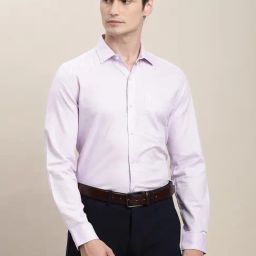 Turtle Pink Cotton Slim Fit Texture Shirt-image-45