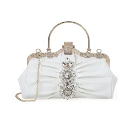 AKIKI LONDON White EALING Embellished Small Clutch-picture-4