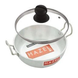 HAZEL Solid Silver Aluminium & Glass 3600 ml Kadhai With Lid-42