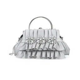 AKIKI LONDON Silver RICHMOND Embellished Small Clutch-picture-25