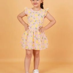 Creative Kid'S Girls Pink Regular Fit Printed Dress-image-59