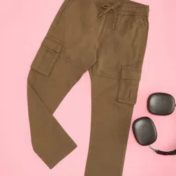 Pantaloons Junior Boys Brown Cotton Pants-picture-48
