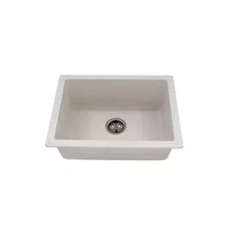Hindware Sapphire 29x19x8 inch White Matt Finish Quartz Single Bowl Kitchen Sink-image-67