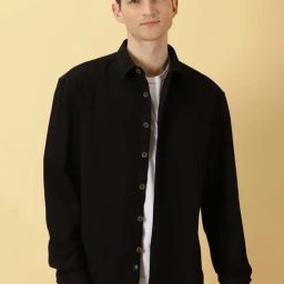Thomas Scott Black Regular Fit Cotton Shacket-image-90