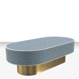 Casagold Jordan Inlay Teal Blue Geometric Floral Oval Shape Coffee Table-image-13