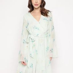 Guess Green Floral Laila Mini Flare Dress-image-21