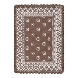 Saral Home Brown Cotton 180 GSM Antiskid Printed Table Mat - Set of 2-3