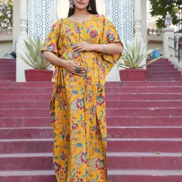 Aujjessa Floral Print Maternity Kaftan Maxi Dress-image-122