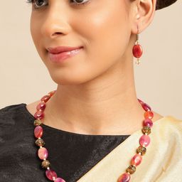 Anouk Women Multicolor Crystal Necklace Set-image-34