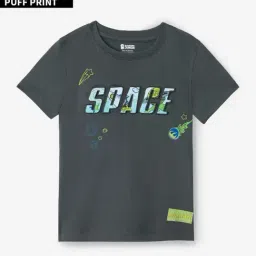 The Souled Store Boys Grey Cotton Graphic Regular Fit T-Shirt-picture-1