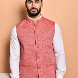 PRINTCULTR Textured Woven Nehru Jacket-picture-19