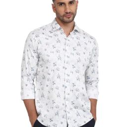 Park Avenue Medium Blue Cotton Printed Slim Fit Shirt-picture-18