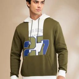 Being Human Green Regular Fit Printed Hooded Sweatshirt-picture-26