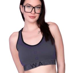Spiaty Purple Stripes Sports Lightly Padded Bra-picture-31