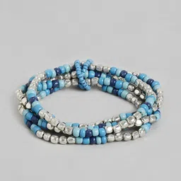 RICHEERA Women Blue & Silver-Toned Silver-Plated Multistrand Bracelet-picture-8