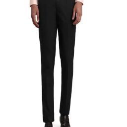 Park Avenue Dark Grey Polyviscose Slim Fit Self Design Formal Trosuers-picture-32