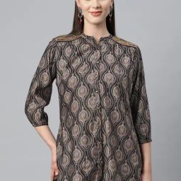 Nayam by Lakshita Black Modal Printed Shirt-image-70