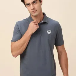 Being Human Grey Regular Fit Polo T-Shirt-image-42