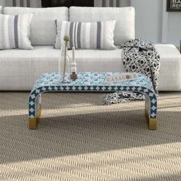 Casagold Logan Inlay Teal Blue Coffee Table - Sun Flower-image-92